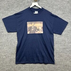 M&O Knits Scarface T-Shirt Men's Navy Blue Tony Montana Movie Graphic - Large